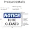Signmission To Be Cleaned, 7 in W x Rectangle, Vinyl Decal OS-2PACK-NS-D-57-L-18680 - alternate 3